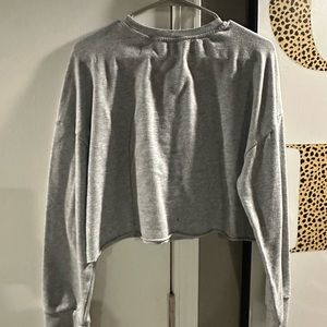 Grey Cropped Hoodie
